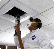 A TERS indoor air quality expert provides air duct cleaning and sanitizing services to prevent recurring contamination